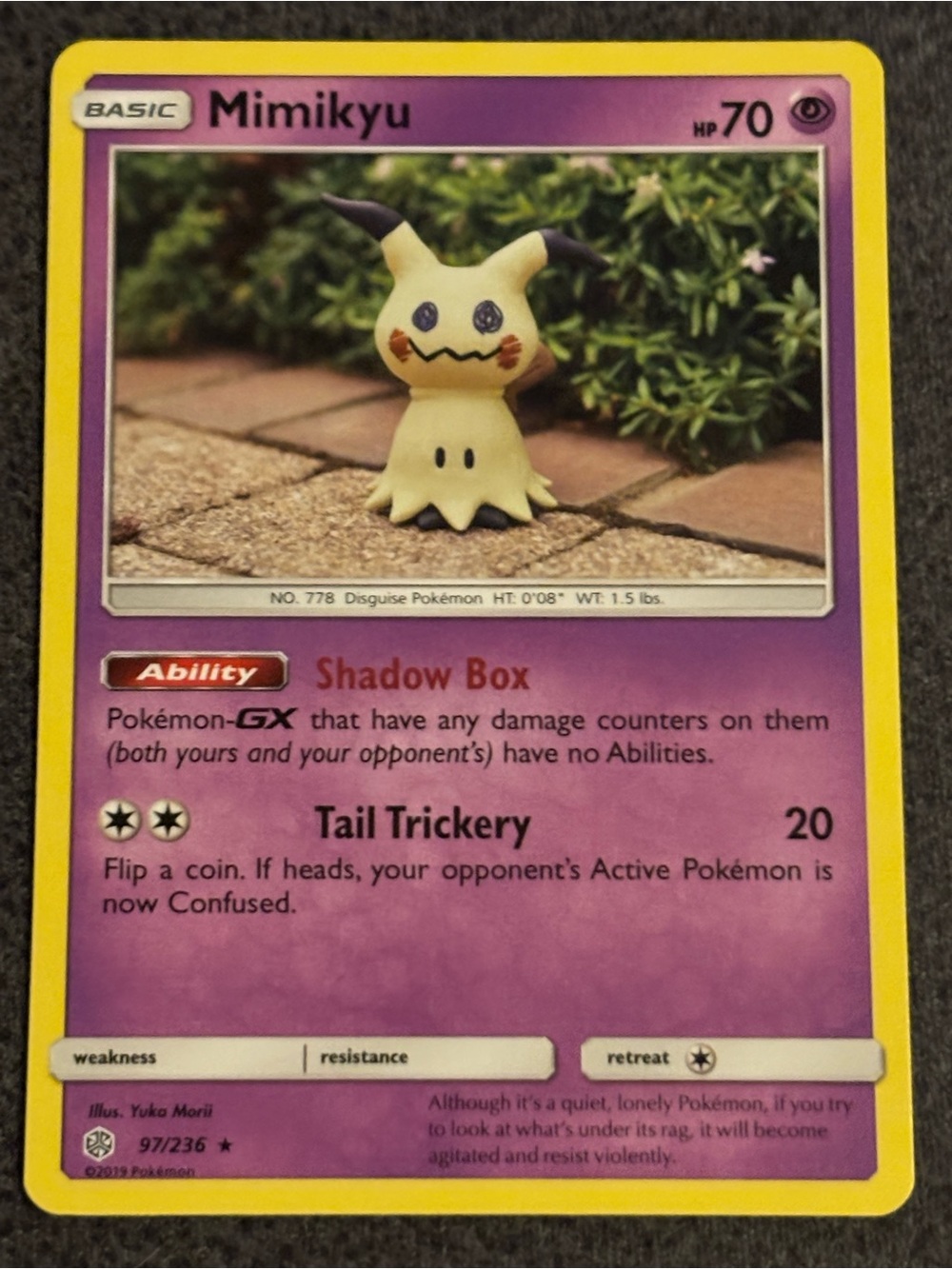 Mimikyu Rare Cosmic Eclipse Pokémon Collectible Card